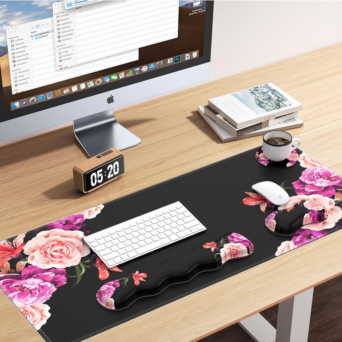 Peony Flower Mouse Pad Set for Enhanced Desk Aesthetics and Functionality