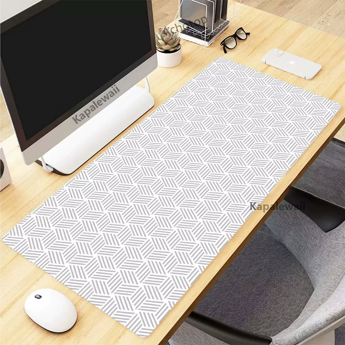Black and White Topographic Map Art Mouse Pad XXL Mousepad
