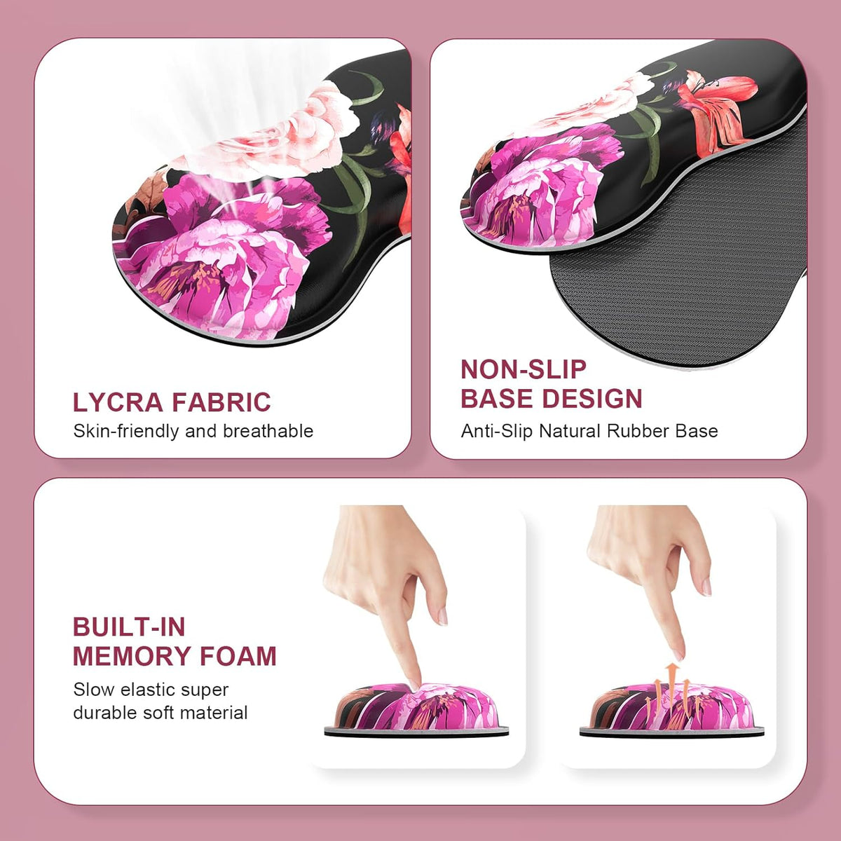 Peony Flower Mouse Pad Set for Enhanced Desk Aesthetics and Functionality