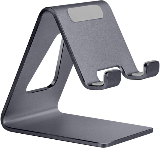 Aluminum Mobile Phone Stand and Desk Holder for iPhone and Samsung Smartphones, Dark Gray